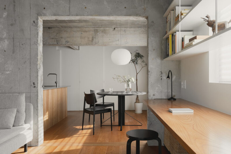 KENTA HIRAYAMA | 57㎡,日本东京旧公寓改造-原木色+裸露混凝土