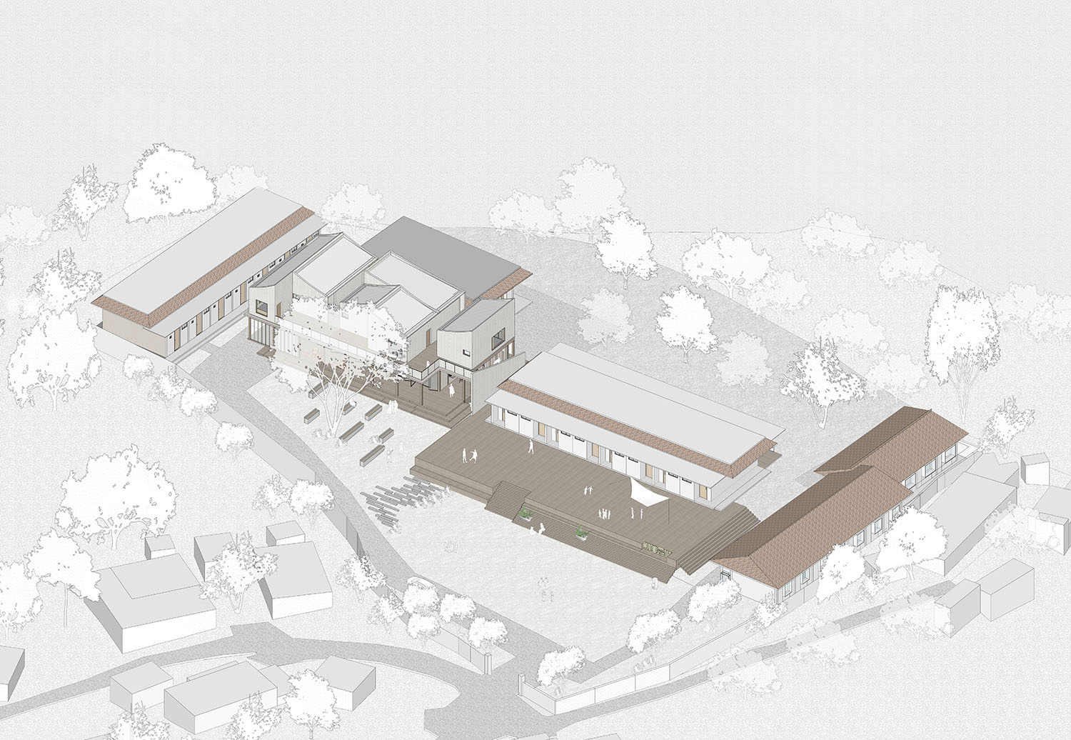 建筑改造,咖啡研学空间,民宿改造,小学改造,多功能空间,公共空间改造,云南普洱改新村乡村振兴配套基地,云南普洱,平介设计,杨楠
