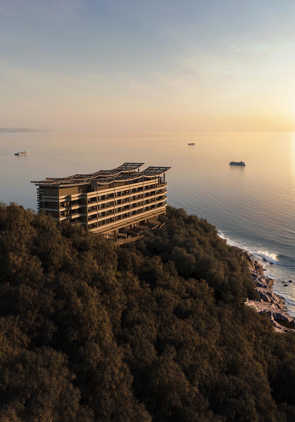 建筑设计,酒店建筑设计,景观设计,酒店景观设计,酒店建筑,酒店设计,度假酒店,阿丽拉珠海东澳岛,珠海,ZNA 泽碧克建筑设计事务所,水平线设计