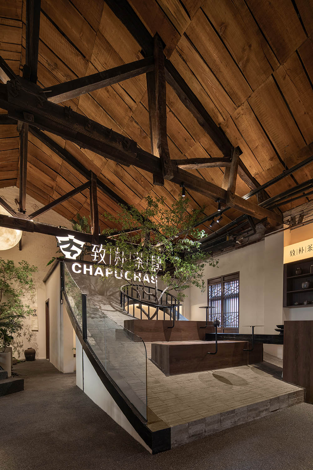 茶饮店设计,茶室设计,开放式茶饮店,茶饮店设计案例,茶饮店设计方案,厂房改造茶饮店,太原致朴茶肆,太原,BLEND DESIGN 斑斓空间