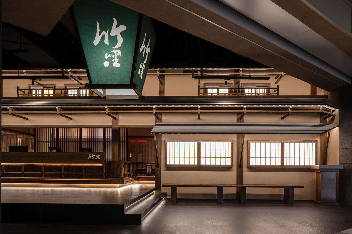 餐厅设计,植田·田之间建筑计,日料店设计案例,日料店设计方案,休闲餐厅设计,日料店设计,杭州万象城,杭州,竹哩日料