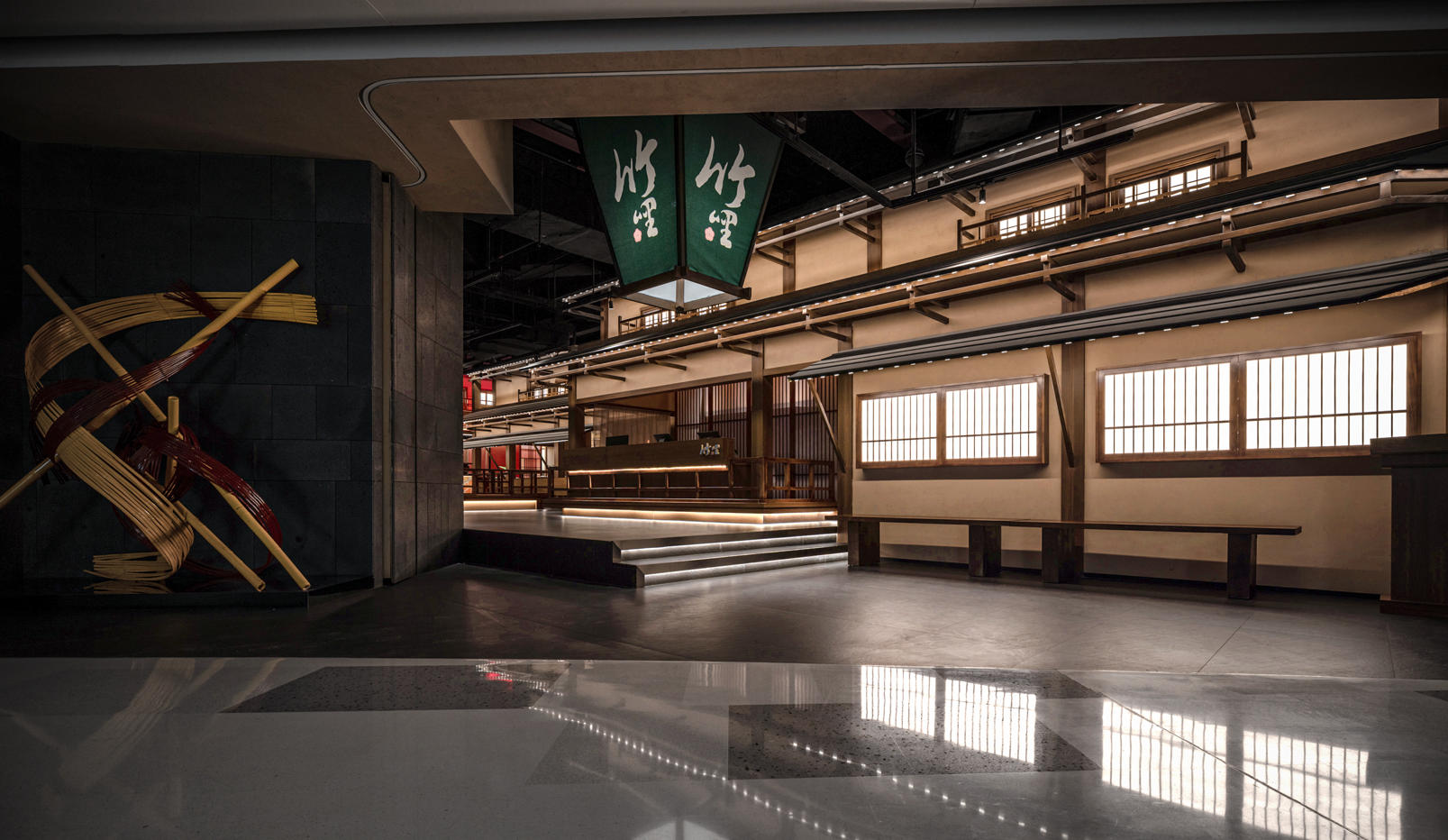 餐厅设计,植田·田之间建筑计,日料店设计案例,日料店设计方案,休闲餐厅设计,日料店设计,杭州万象城,杭州,竹哩日料