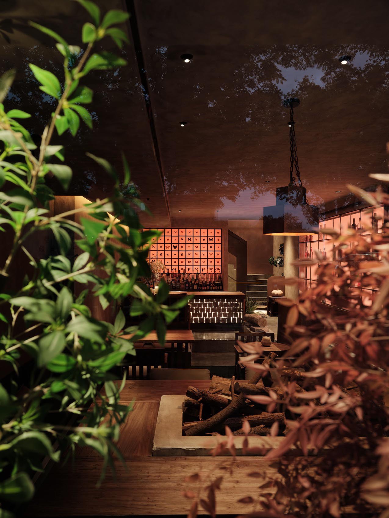 餐厅设计,餐厅设计案例,融合菜餐厅设计,餐厅设计方案,潮汕菜餐厅,创意餐厅设计,侘寂风餐厅,宁波Moonlit月上月融合菜餐厅,宁波,以为设计