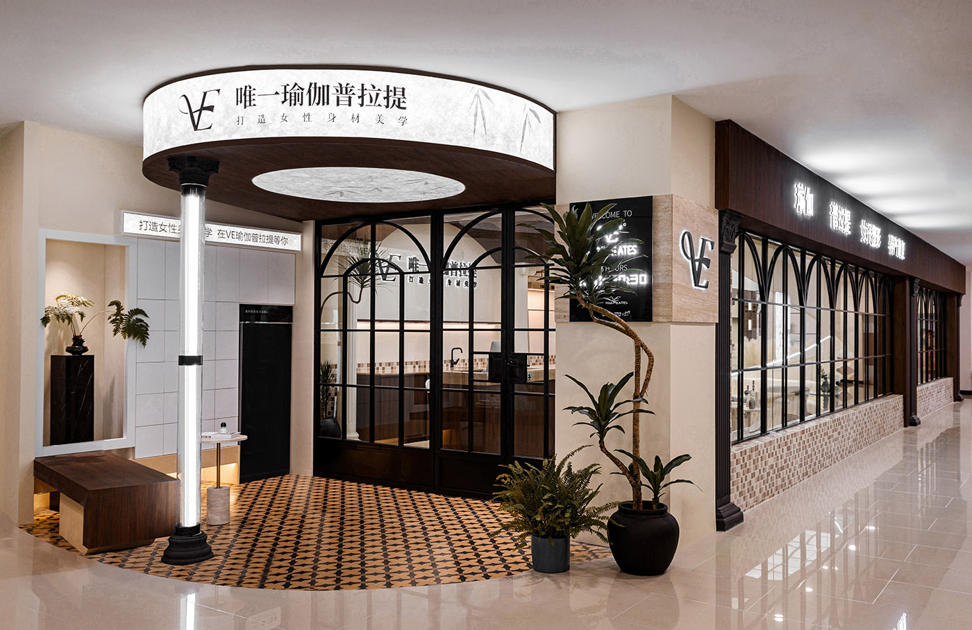 瑜伽工作室设计,普拉提工作室设计,瑜伽店设计,瑜伽空间,瑜伽店设计案例,瑜伽店设计方案,扬州唯一瑜伽普拉提-优雅的心灵之旅,扬州,悟几设计