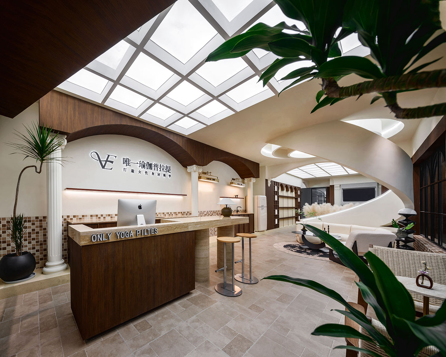 瑜伽工作室设计,普拉提工作室设计,瑜伽店设计,瑜伽空间,瑜伽店设计案例,瑜伽店设计方案,扬州唯一瑜伽普拉提-优雅的心灵之旅,扬州,悟几设计