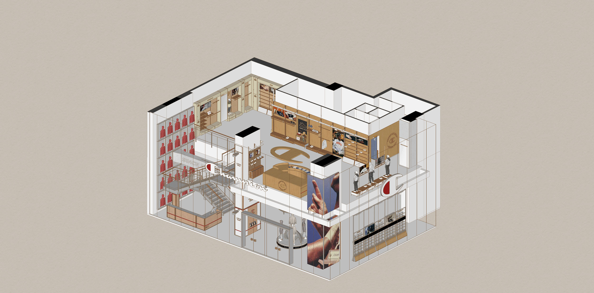 服装店设计,服装零售店,服装旗舰店,旗舰店设计,商店设计,服装店设计案例,服装店设计方案,Champion,Champion成都旗舰店焕新升级,成都,立品设计