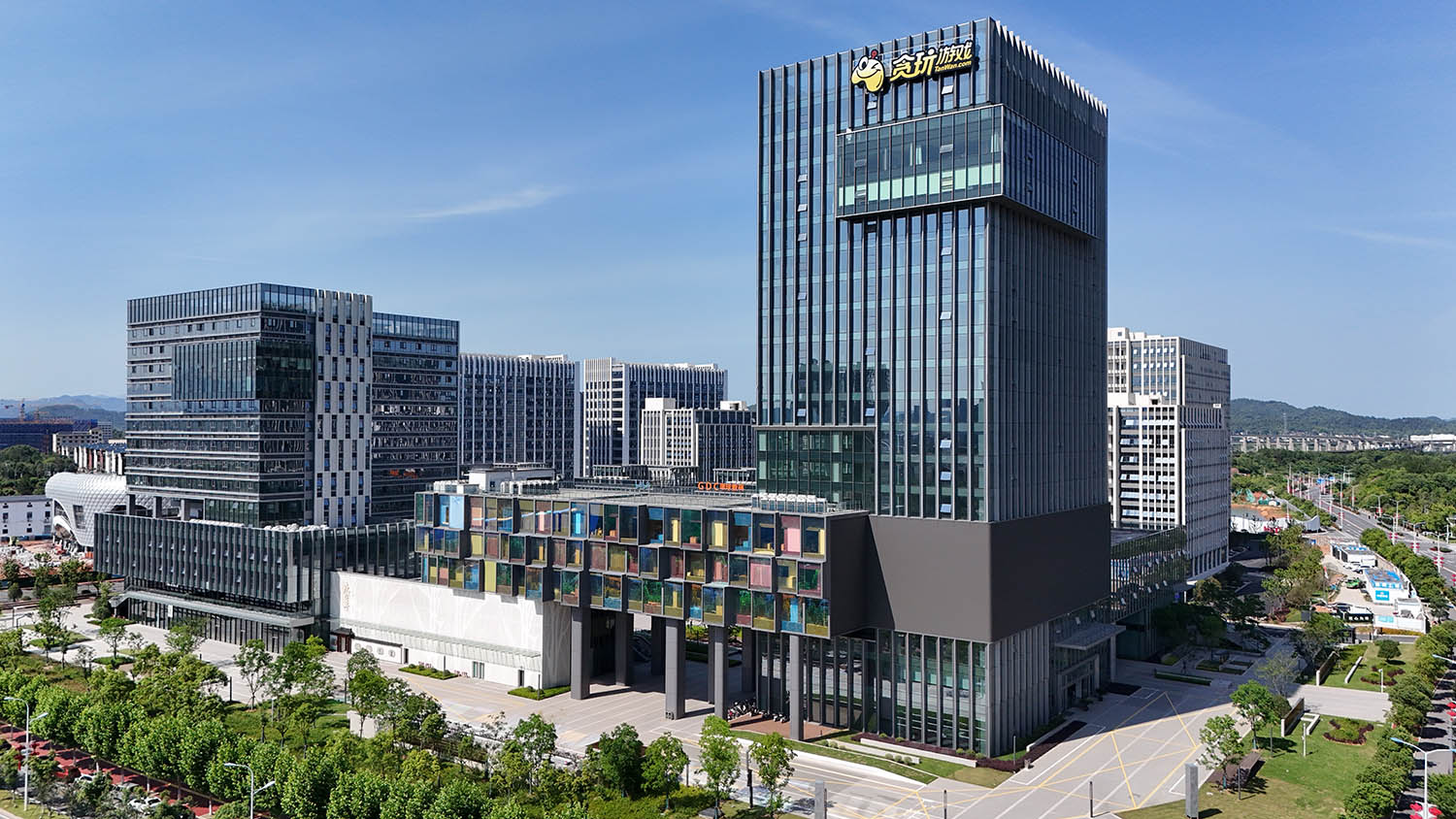 办公园区设计,建筑设计,外立面设计,办公大楼外立面设计,园区景观设计,上饶创智高地-新新广场,江西上饶,新新游戏