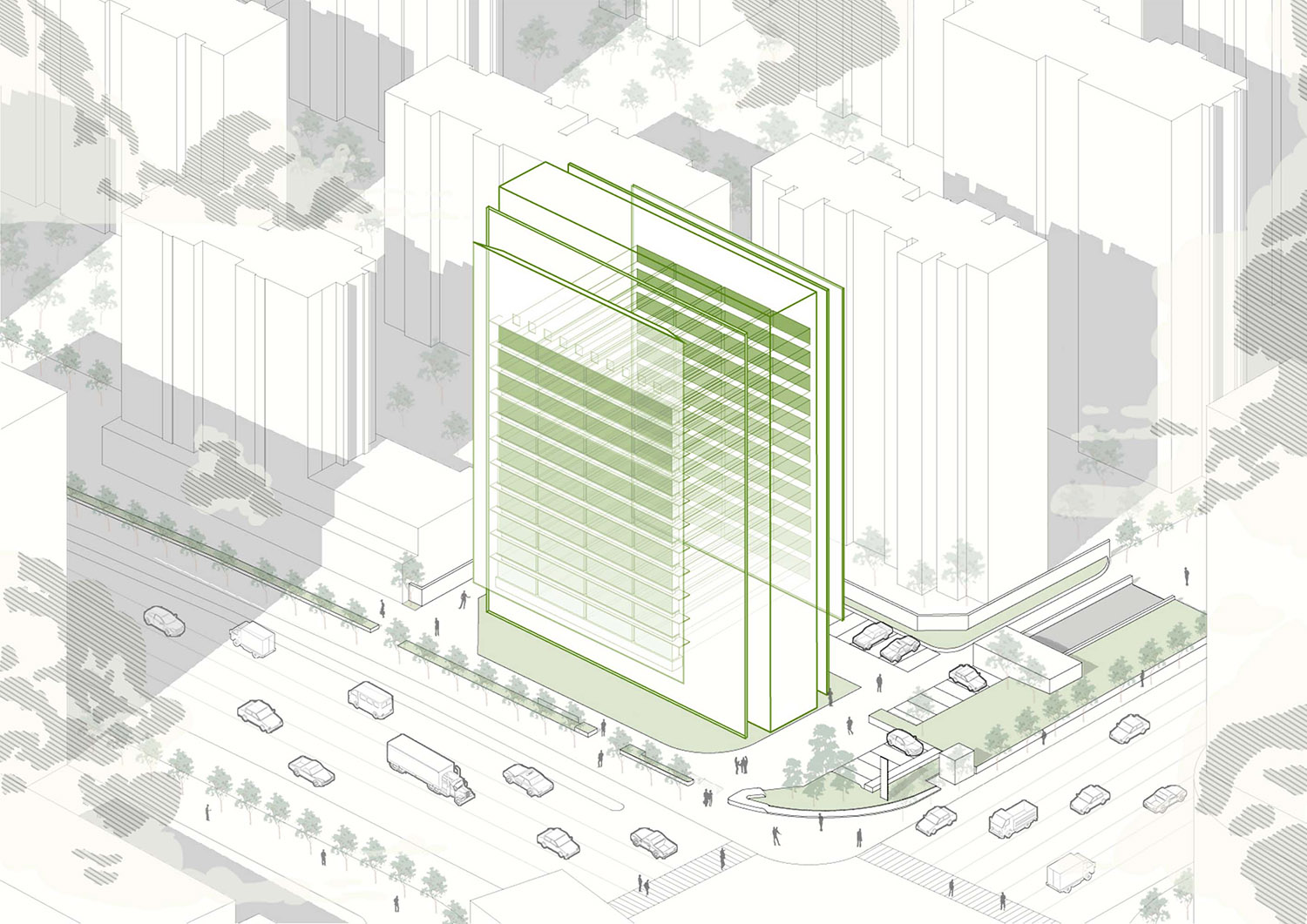 办公大楼改造,外立面改造,建筑改造,立面设计,城市更新,上海长宁海益大厦改造项目,上海,DUTS杜兹设计