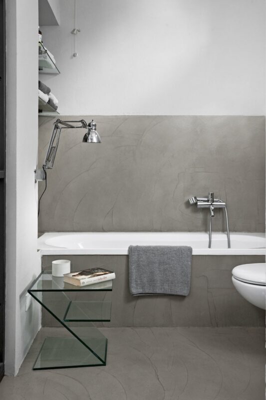水泥质感紧凑型现代浴室