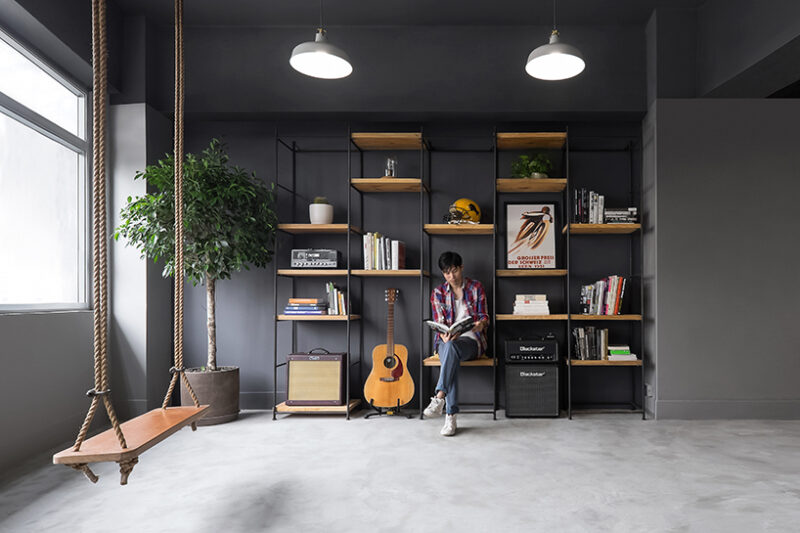 香港黑色系工业风工作室设计