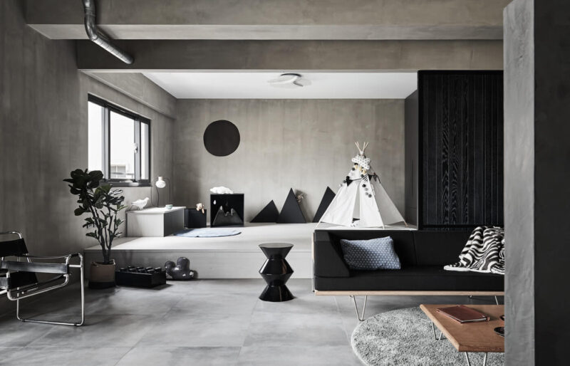 刚中带柔—台湾165平米工业风混搭北欧风住宅