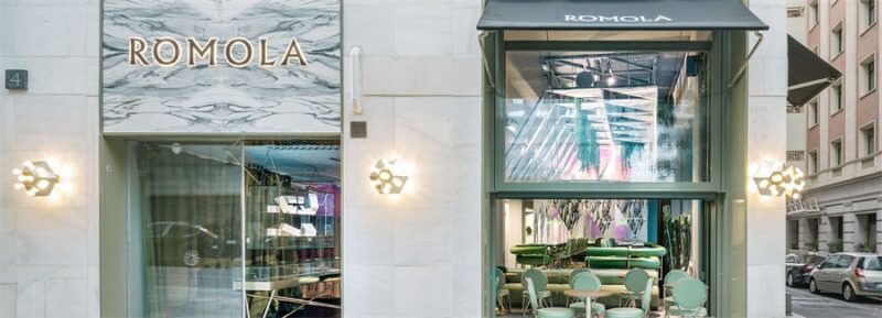 大理石做天花，马德里romola咖啡厅餐厅