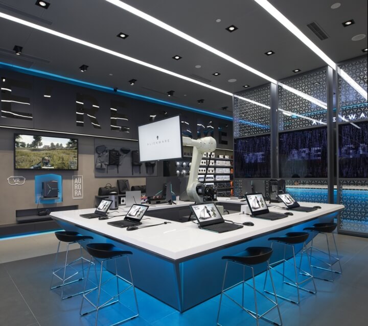 商业空间，Alienware重庆旗舰店，外星人专卖店设计，电子产品专卖店设计，旗舰店设计