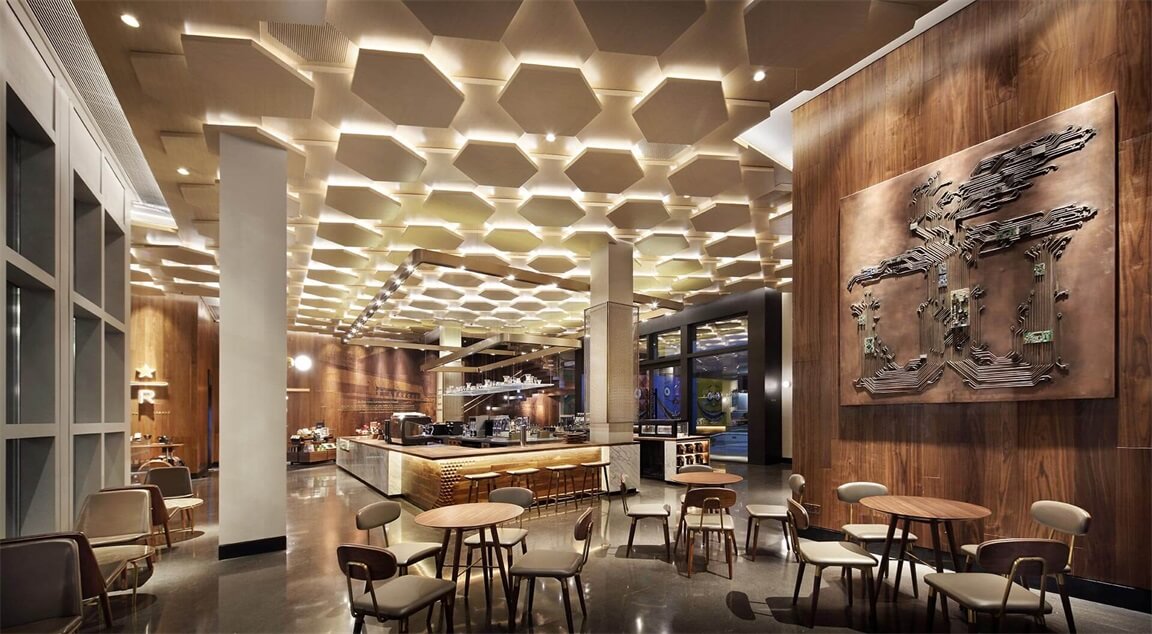 餐饮空间，星巴克设计，咖啡厅设计，星巴克深圳万象天地店