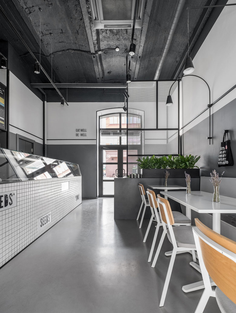 餐饮空间，咖啡厅设计，国外咖啡厅设计，Seeds'cafe，简约明亮风，工业风格咖啡厅