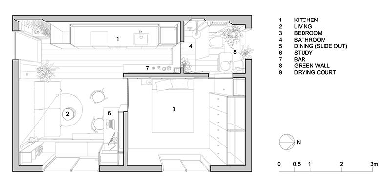 住宅空间设计，私人住宅空间，现代住宅设计，loft小宅设计，小户型，多功能空间