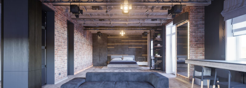 明斯克100㎡工业风loft摄影师之家