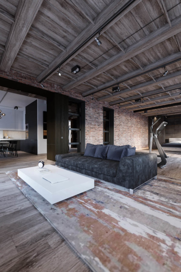住宅空间，工业风loft，小宅概念，公寓设计，100平米左右住宅设计
