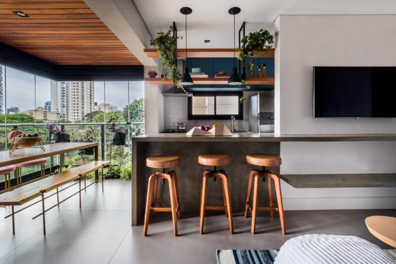 Rua141+Rafael Zalc | 巴西70㎡乡村风蓝调公寓