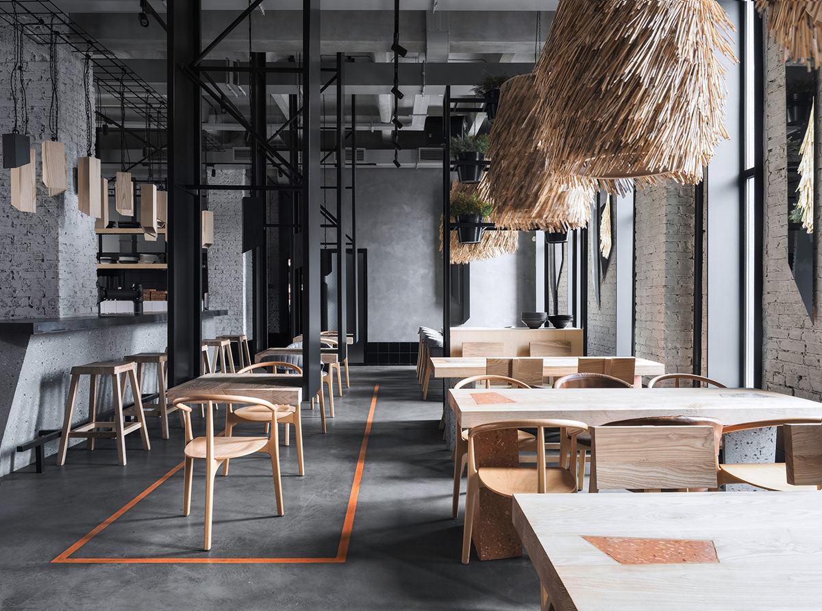 餐饮空间，餐厅设计，北欧风，建筑改造，DA，俄罗斯