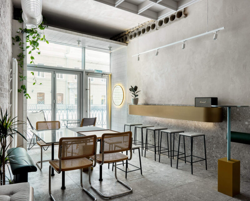 俄罗斯喀山一间58㎡极简主义咖啡馆