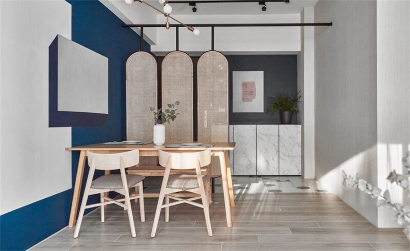 川十设计 | 靛色如晴风光拂面 几何组构艺术暖宅