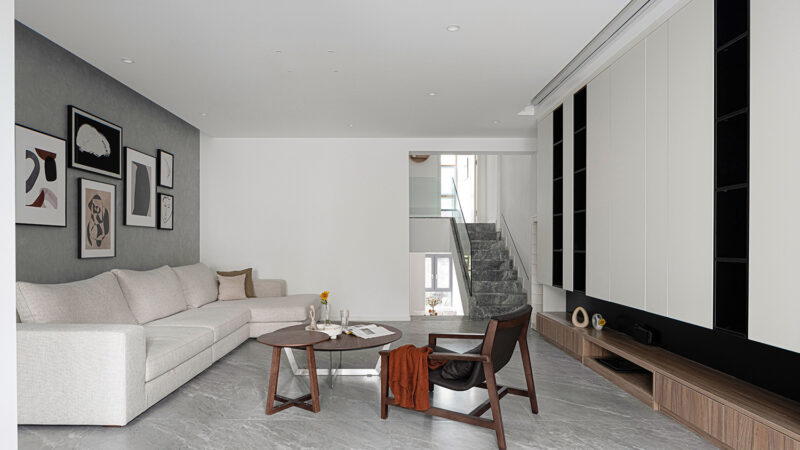 初一美学设计 | 成都155㎡”Y”形空间的纯净美