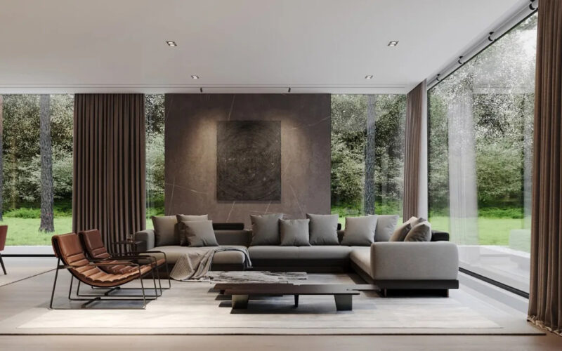 Nikita Riasov | 350㎡,圣彼得堡灰色简约别墅