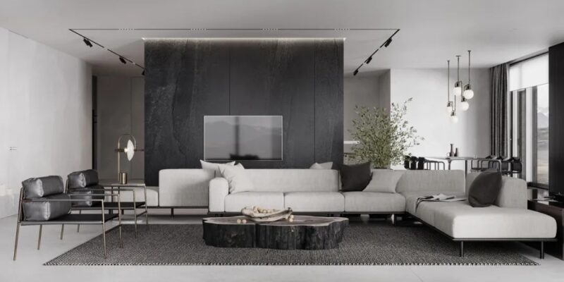 ElenaTorceva | 260㎡,冰岛极简主义黑白灰别墅