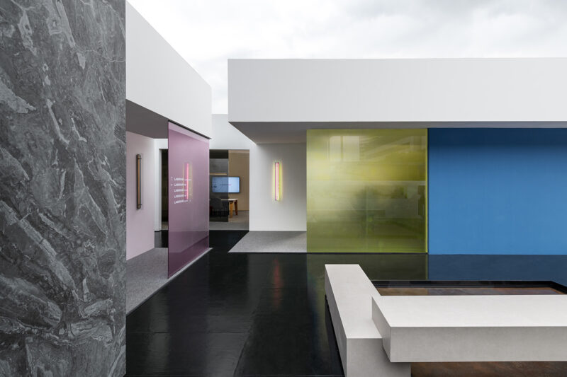 PUJU 朴居设计丨上海岩板展厅设计-层岩叠影