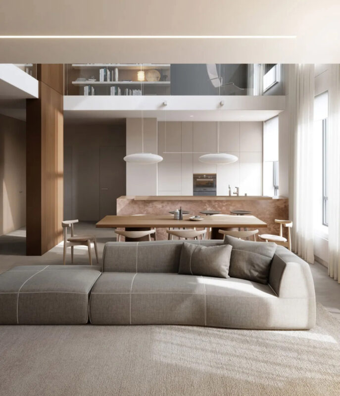 Sivak+Partners | 204㎡,基辅中性色调复式公寓