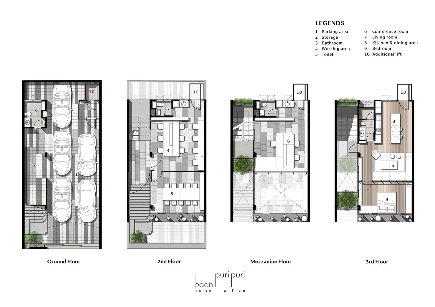 baan puripuri,泰国曼谷,295㎡,Baan Puripuri办公室,办公室设计案例,国外办公室设计,办公室设计方案,办公室装修,家庭办公室,联排别墅,SOHO