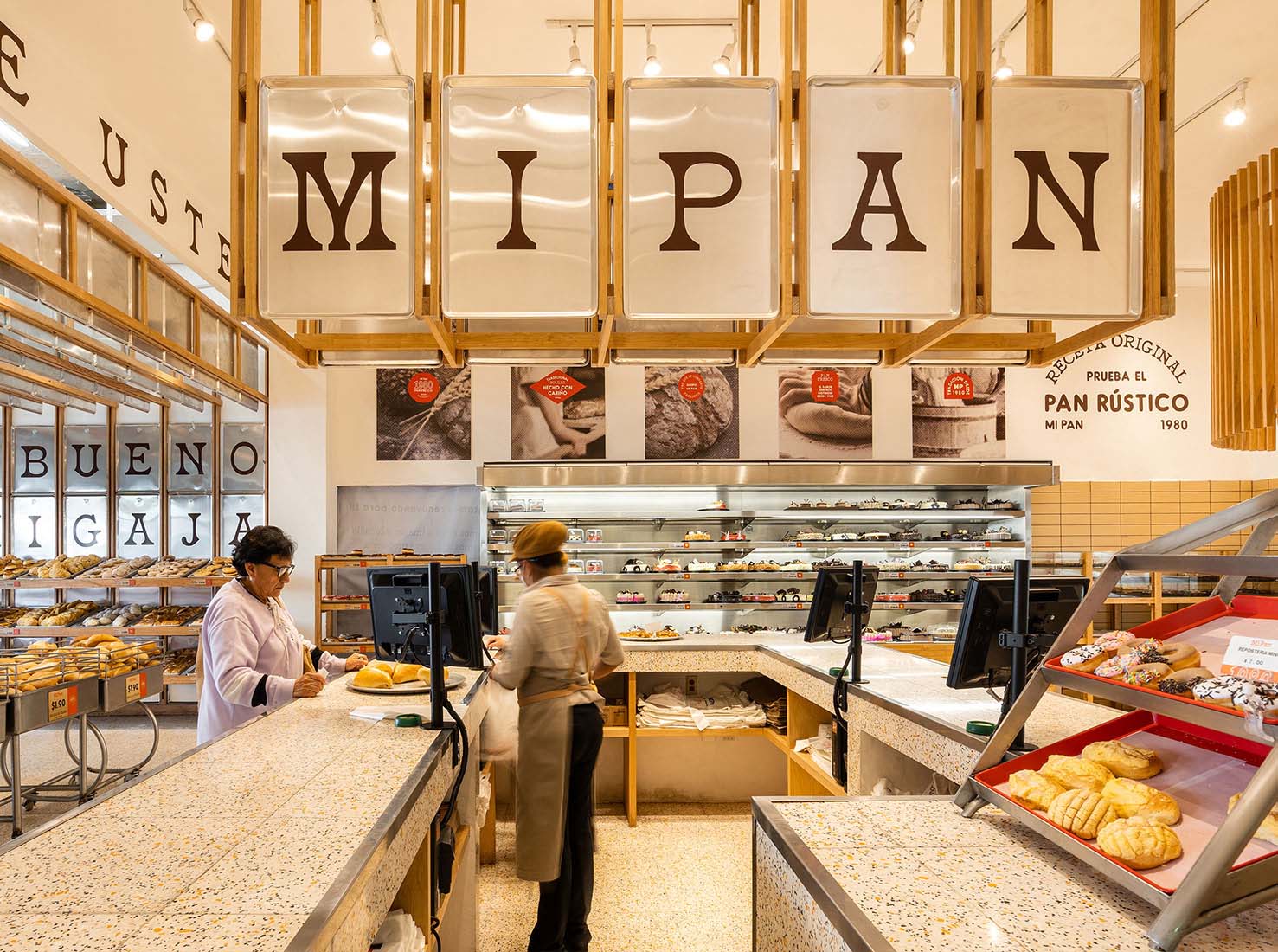 Concentrico Studio,墨西哥,面包店设计,烘焙店设计,WARP AND WOOF,面包店设计案例,Mi Pan Bakery,连锁店