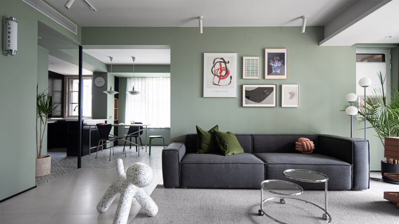 卢玉卓设计师 | 141㎡，山东泰安灰绿色住宅