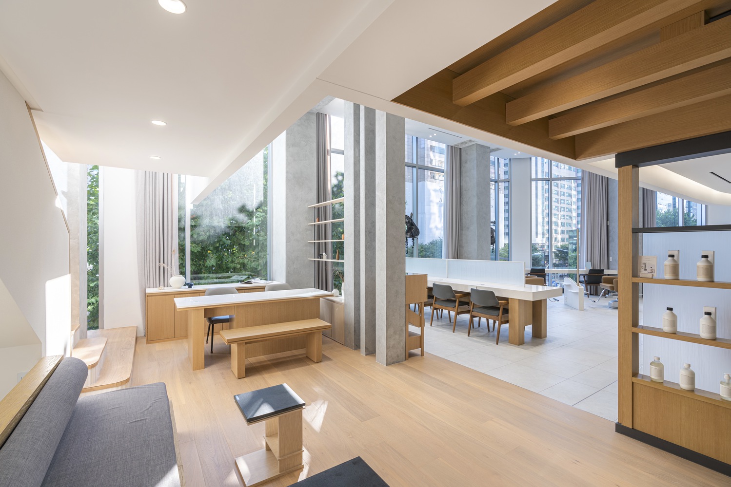 理发店设计,gru.Architects,韩国,潮流理发店设计,首尔,CHAHONG Salon,美发沙龙店设计,150㎡