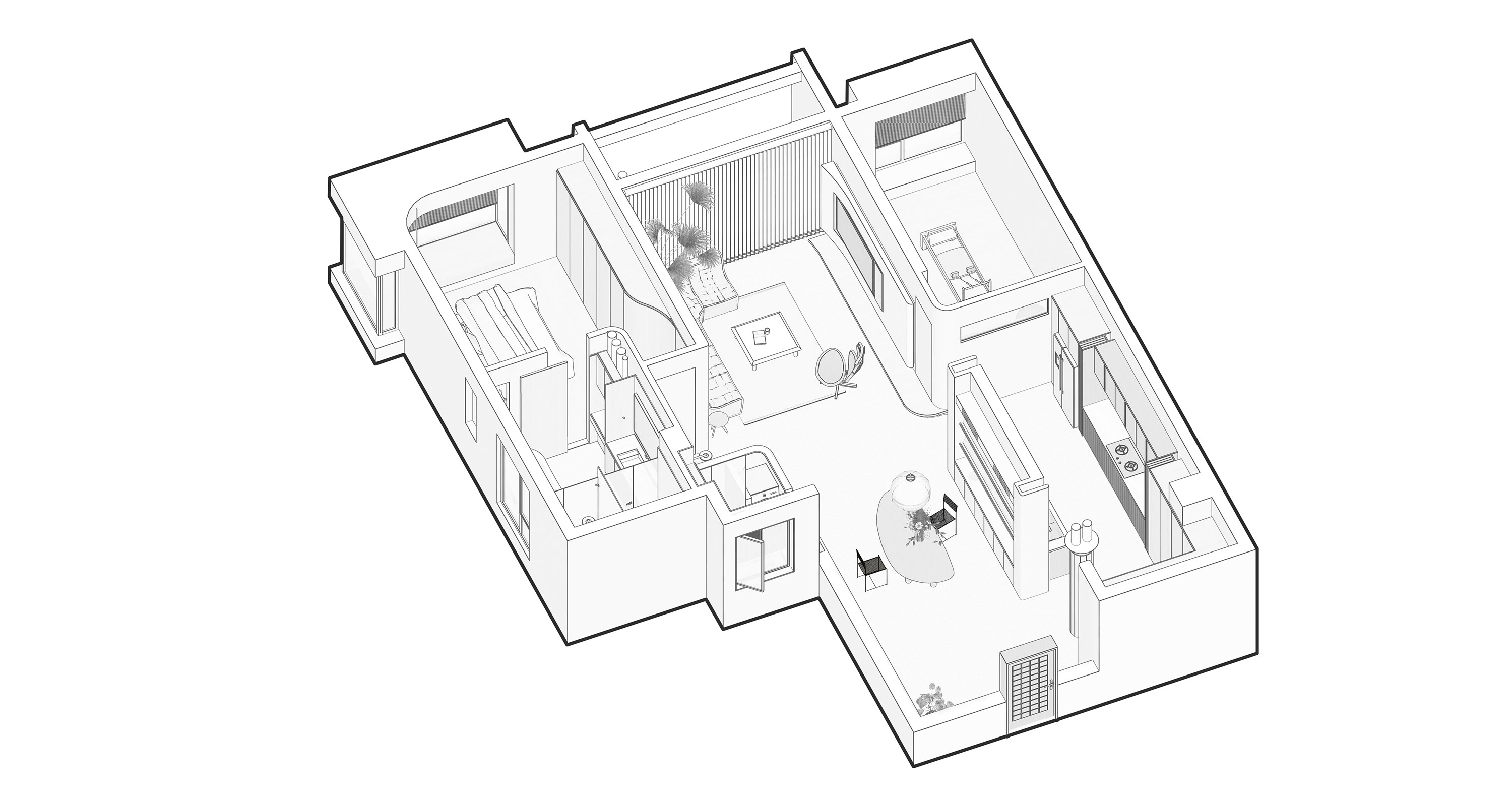10° STUDIO,广州,单身公寓设计,家装设计,公寓设计案例,原木色,146㎡,极简风格,单身公寓,傅俣迪