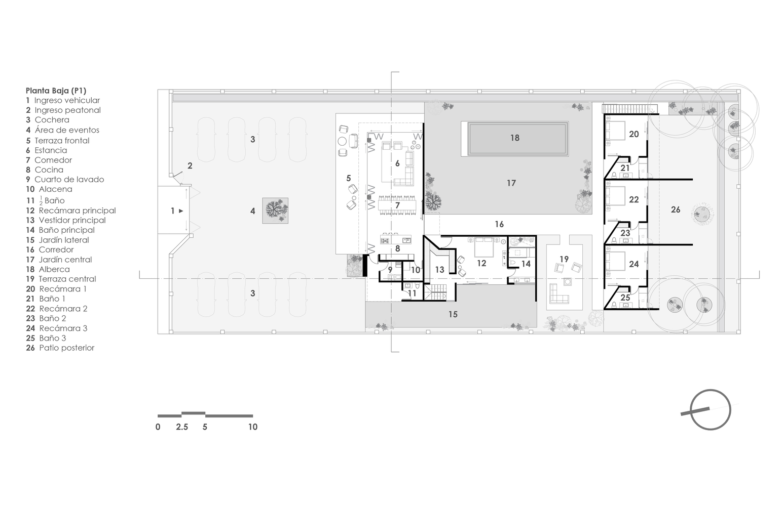 别墅设计,Araujo Galván Arquitectos,乡村别墅,国外别墅设计案例,墨西哥,别墅庭院设计,480㎡