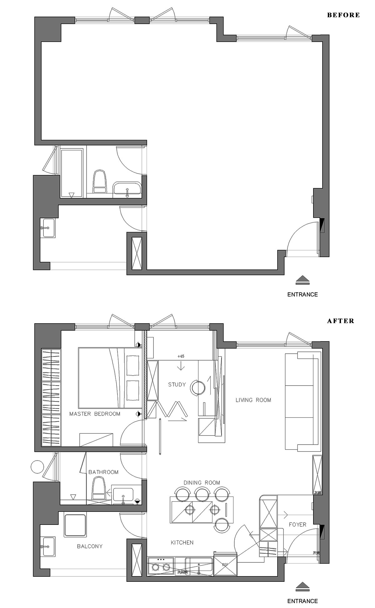 45㎡住宅设计,45㎡,住宅设计,家装设计,小户型设计,公寓设计,住宅设计案例,住宅设计方案,构设计,台北