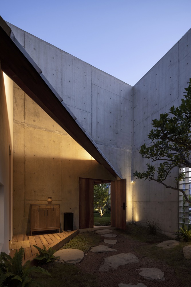 住宅设计,300㎡,庭院住宅设计,日式住宅设计案例,AHL architects,清水混凝土,越南,日式庭院,庭院设计