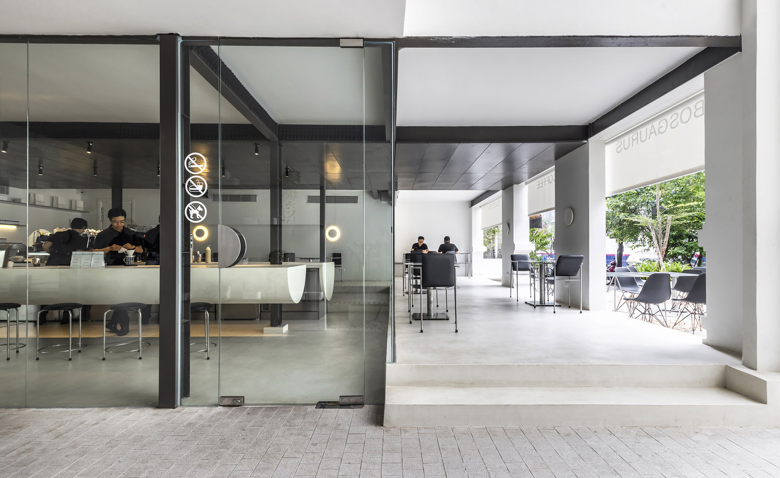 NU architecture & design,越南,胡志明市,咖啡厅设计方案,咖啡厅装修,街边店设计,咖啡店设计,社区咖啡店设计,Bosgaurus Coffee