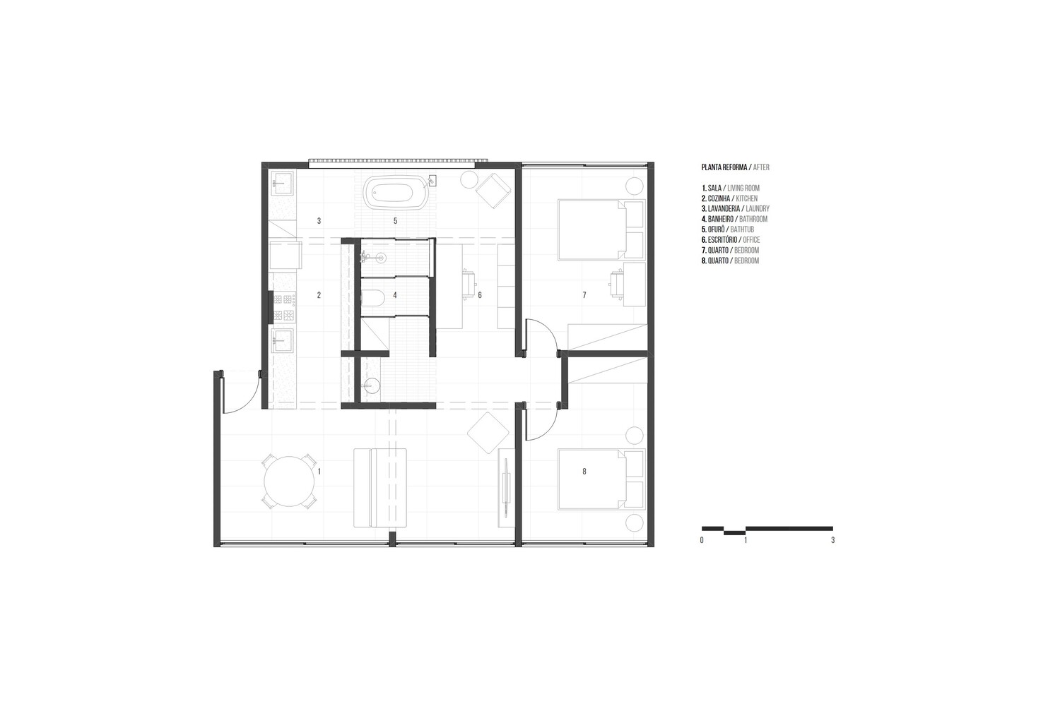 Coarquitetos,公寓设计,公寓设计案例,80㎡,巴西,自然光