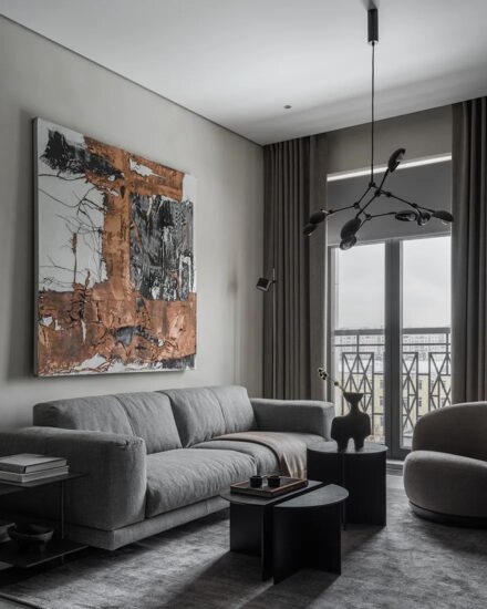 Svetlana Herzen｜65㎡，深色系单身公寓，满满的高级范儿！