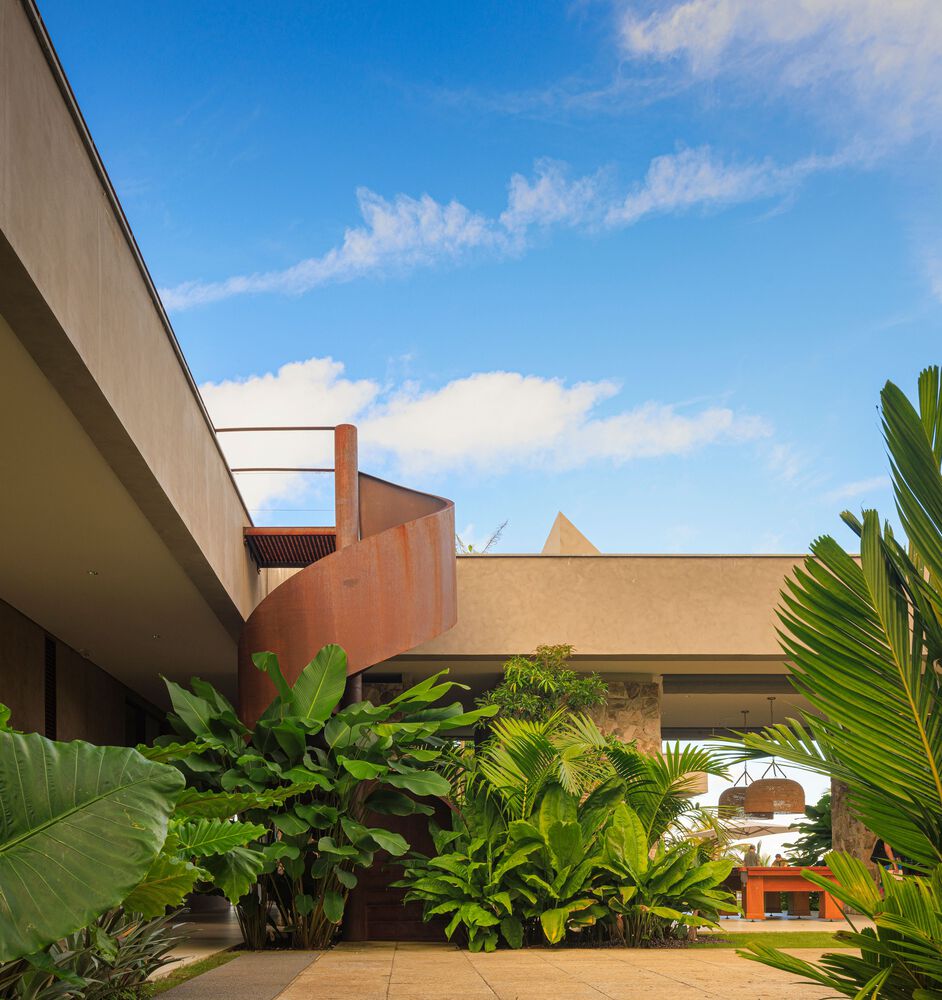 Saraiva e Associados,别墅设计案例,别墅设计方案,开放式别墅,巴西,海景别墅,景观别墅,原木色