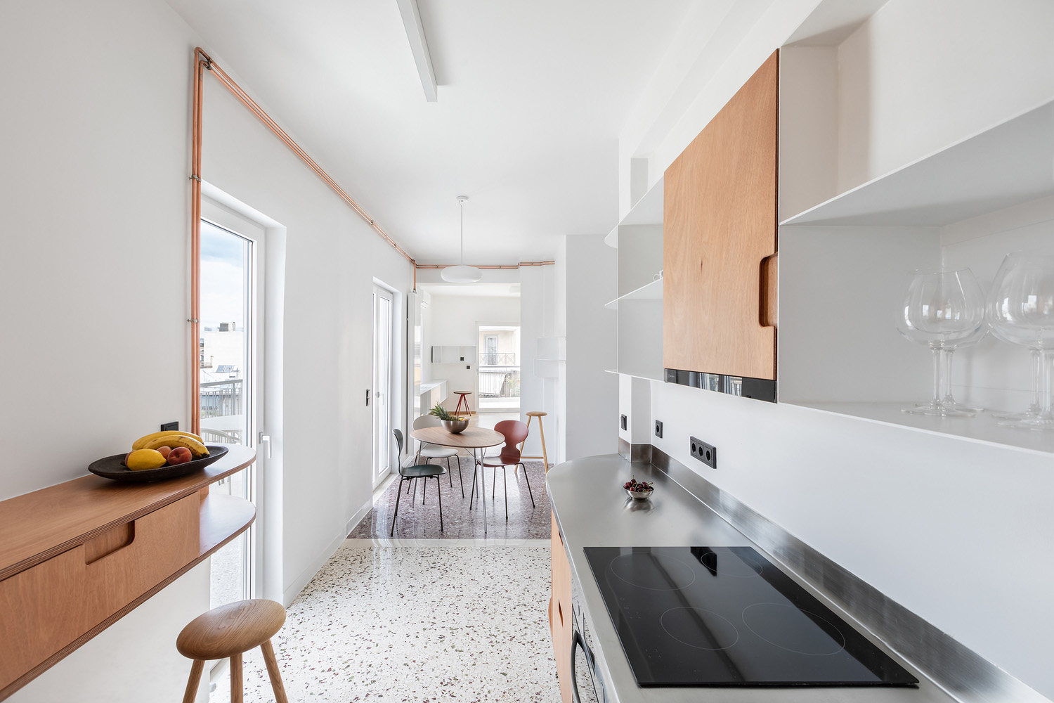 en-route-architecture,公寓设计,公寓设计案例,85㎡,白色系,公寓设计效果图,希腊,雅典