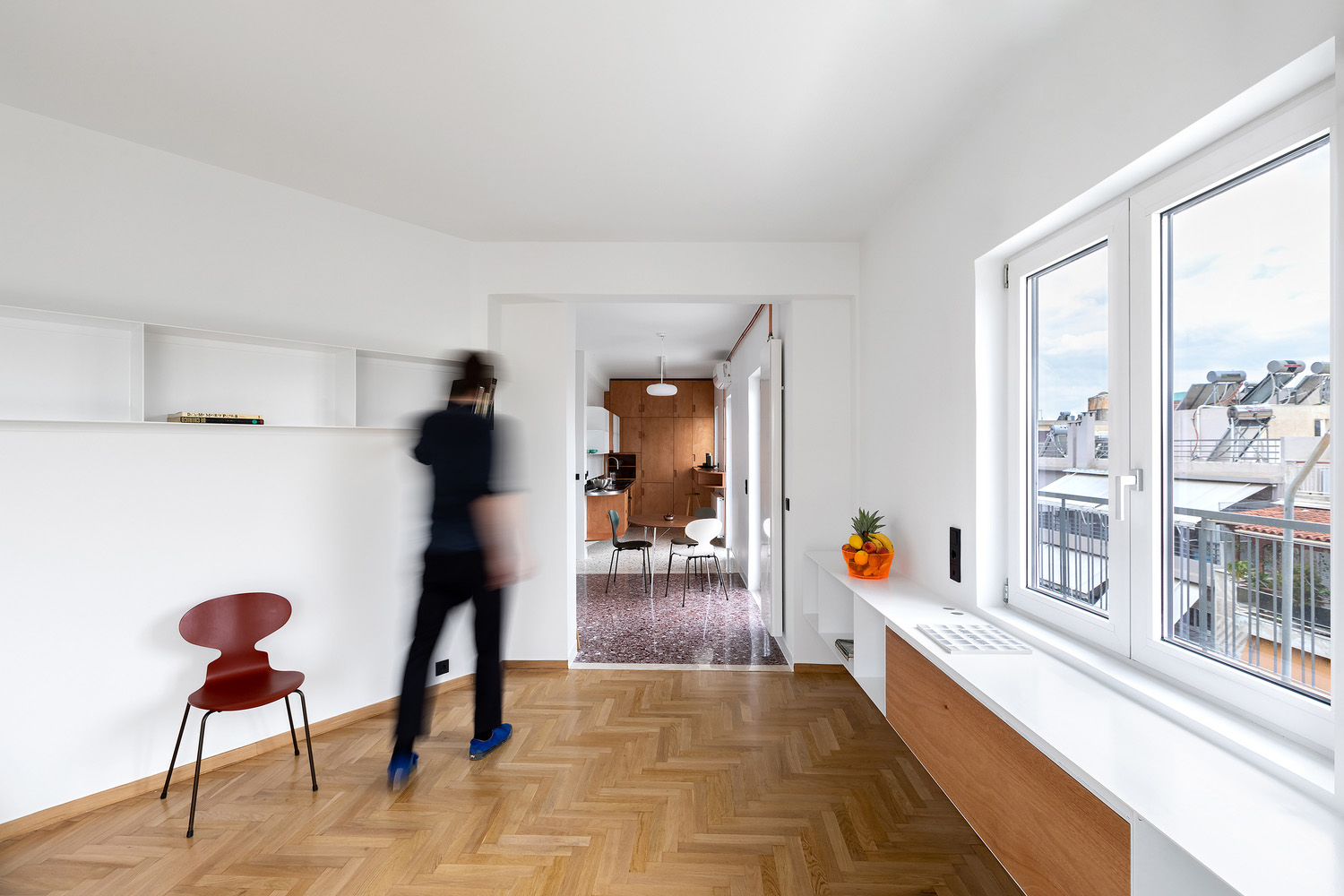 en-route-architecture,公寓设计,公寓设计案例,85㎡,白色系,公寓设计效果图,希腊,雅典