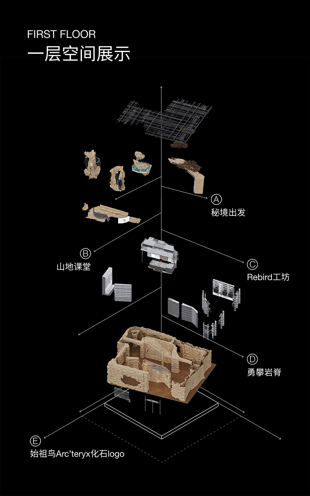 服装店设计,零售店设计,户外服装零售店,服装店设计案例,服装店设计方案,ARC'TERYX始祖鸟,始祖鸟成都太古里店,尚洋艺术,成都