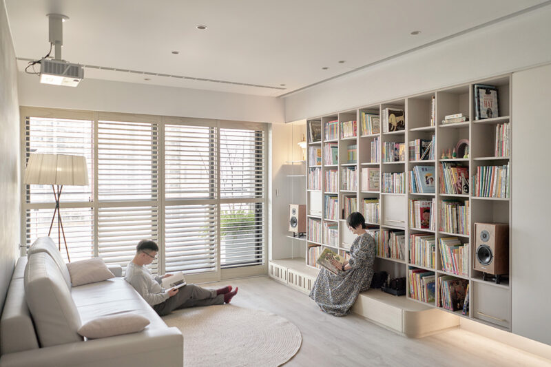 Thinking Design | 90㎡，奶油系亲子书屋，在客厅结集了一切所爱！