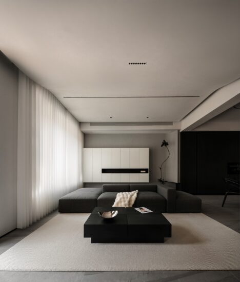 海象设计｜380㎡，湖州黑白灰极简叠墅