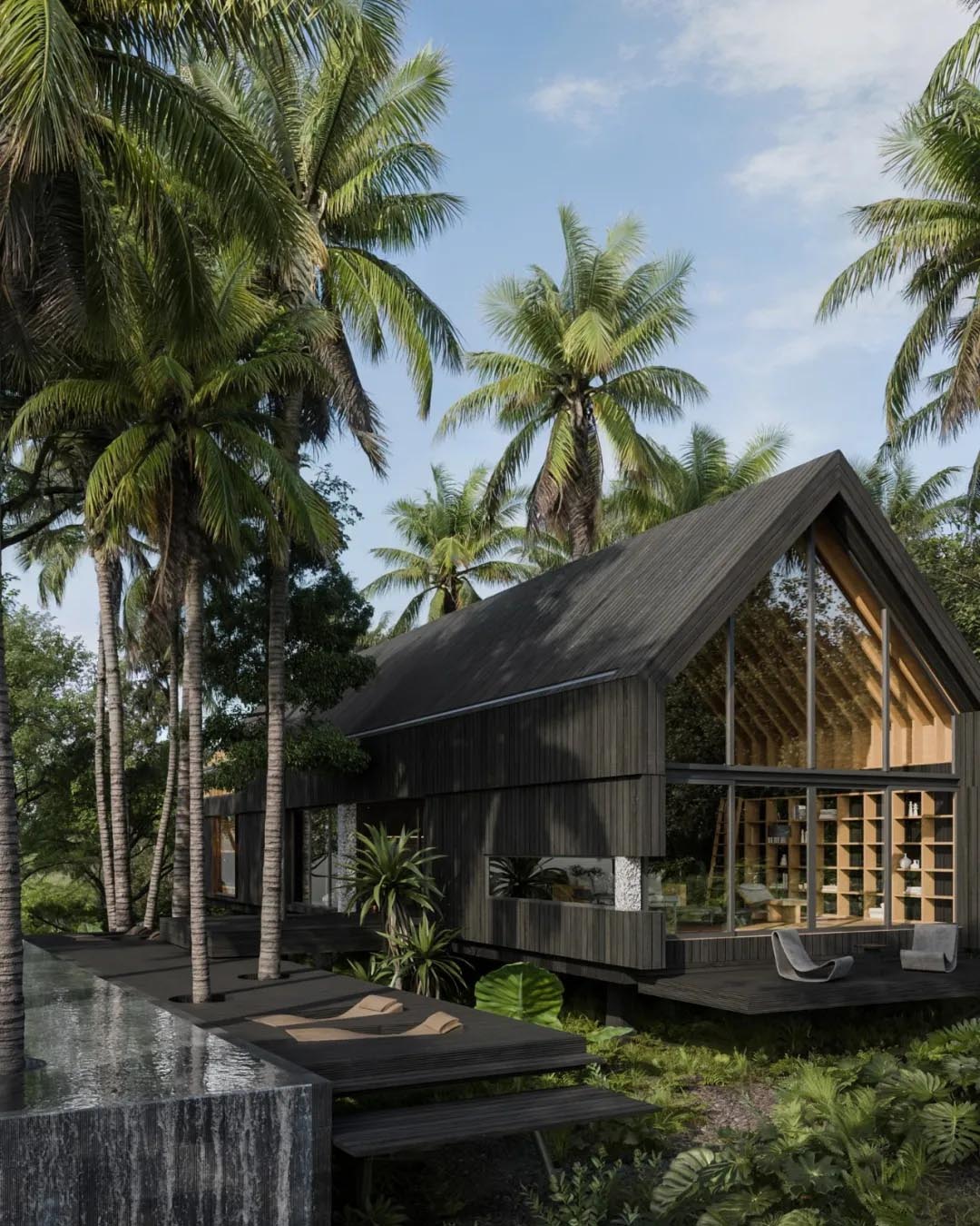 Kōsame,别墅设计案例,别墅设计方案,侘寂风格别墅,印度尼西亚,景观别墅,山景别墅,度假别墅,巴厘岛乌布度假别墅,Serene Haven