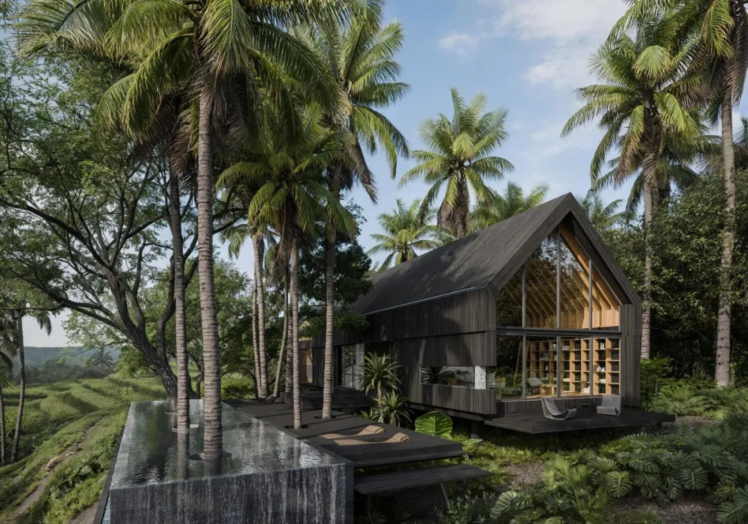 Kōsame,别墅设计案例,别墅设计方案,侘寂风格别墅,印度尼西亚,景观别墅,山景别墅,度假别墅,巴厘岛乌布度假别墅,Serene Haven